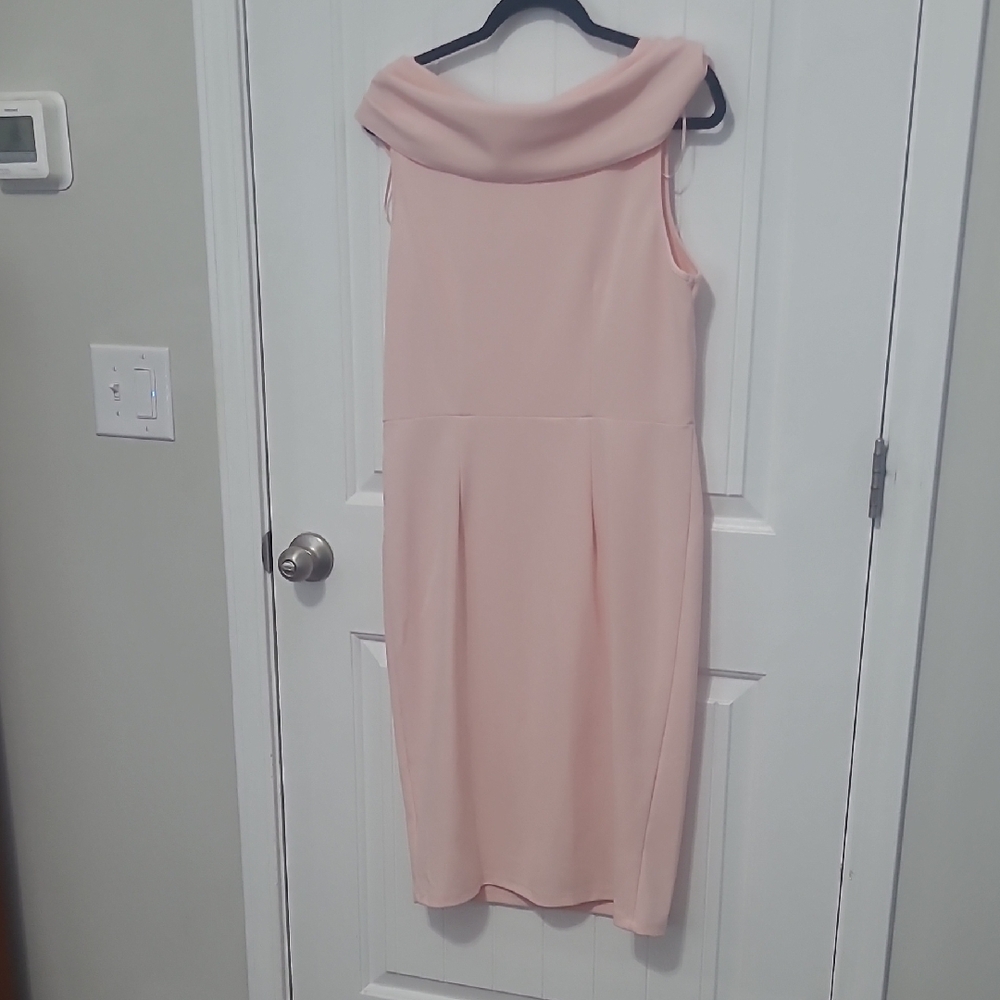Spense Blush Pink Cowl Neck Midi Dress - Picture 4 of 4